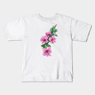 Watercolor hibiscus Kids T-Shirt